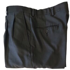 Haggar Pleated Front Dress Pants Elastic Adjustable Waist 38x31 In Cuffed Mens‎